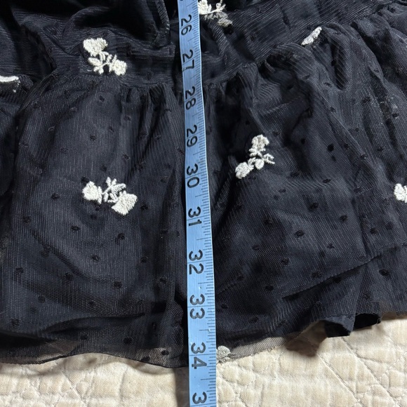 Zara Kids Girl Embroidered Tulle Dress Lined Black Sz 13-14 Sheer Long Sleeve - Picture 16 of 16